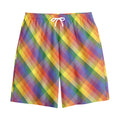 Rainbow LGBT Plaid Pattern Print Cotton Shorts