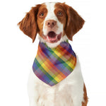 Rainbow LGBT Plaid Pattern Print Dog Bandana