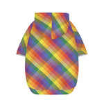 Rainbow LGBT Plaid Pattern Print Dog Zip Up Hoodie