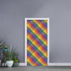 Rainbow LGBT Plaid Pattern Print Door Sticker