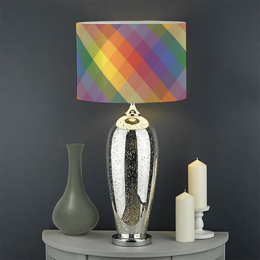 Rainbow LGBT Plaid Pattern Print Drum Lamp Shade