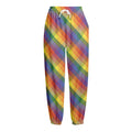 Rainbow LGBT Plaid Pattern Print Fleece Lined Knit Pants