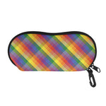 Rainbow LGBT Plaid Pattern Print Glasses Case