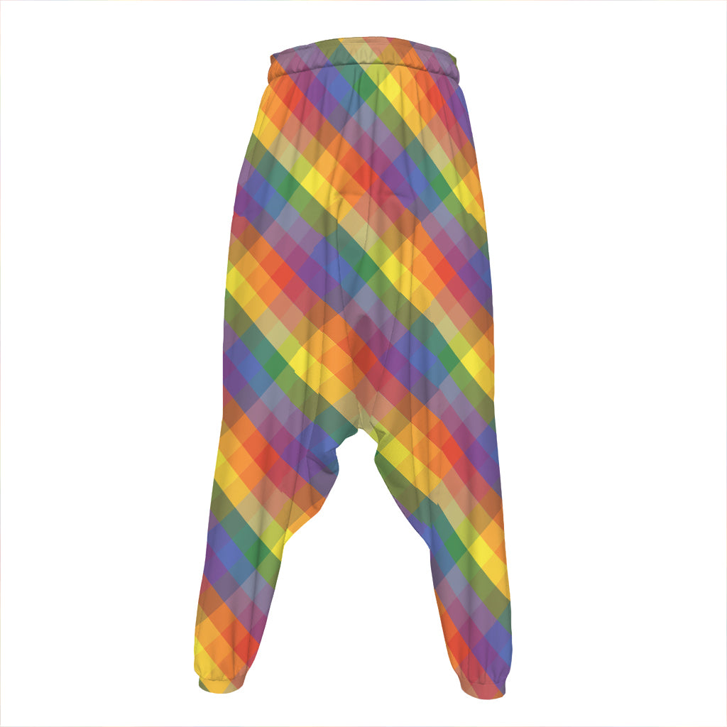 Rainbow LGBT Plaid Pattern Print Hammer Pants