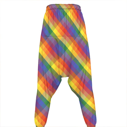 Rainbow LGBT Plaid Pattern Print Hammer Pants
