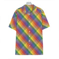 Rainbow LGBT Plaid Pattern Print Hawaiian Shirt