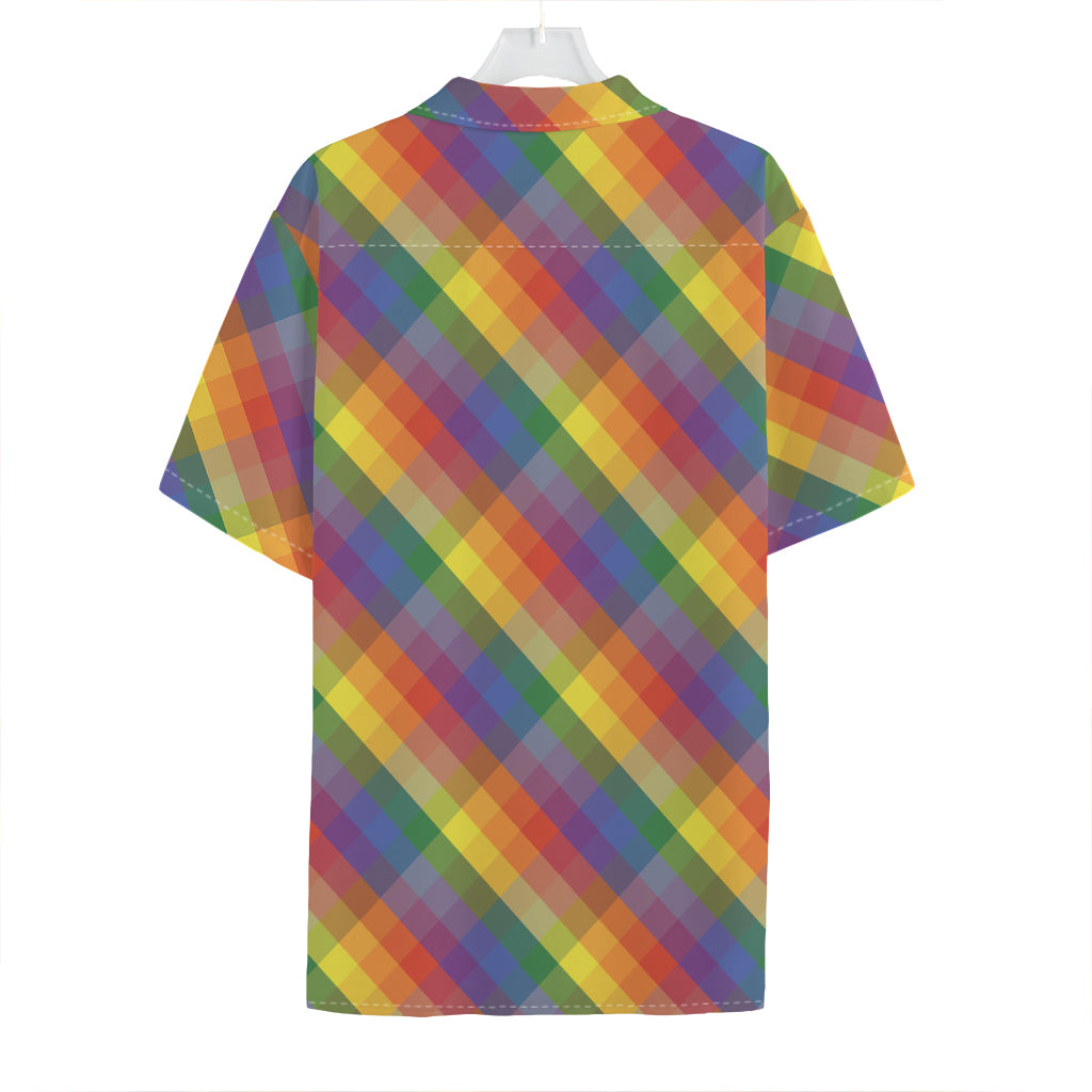 Rainbow LGBT Plaid Pattern Print Hawaiian Shirt