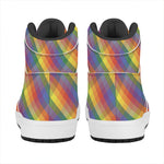 Rainbow LGBT Plaid Pattern Print High Top Leather Sneakers