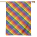 Rainbow LGBT Plaid Pattern Print House Flag