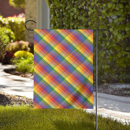 Rainbow LGBT Plaid Pattern Print House Flag