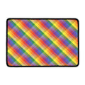 Rainbow LGBT Plaid Pattern Print Kitchen Mat