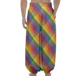 Rainbow LGBT Plaid Pattern Print Lantern Pants