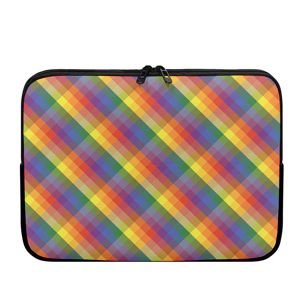 Rainbow LGBT Plaid Pattern Print Laptop Sleeve