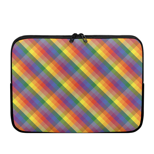 Rainbow LGBT Plaid Pattern Print Laptop Sleeve