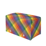 Rainbow LGBT Plaid Pattern Print Leather Tissue Box Cover