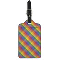 Rainbow LGBT Plaid Pattern Print Luggage Tag