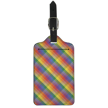 Rainbow LGBT Plaid Pattern Print Luggage Tag