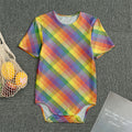Rainbow LGBT Plaid Pattern Print Men's Bodysuit