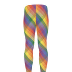 Rainbow LGBT Plaid Pattern Print Men's leggings