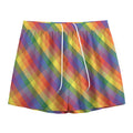 Rainbow LGBT Plaid Pattern Print Mesh Shorts