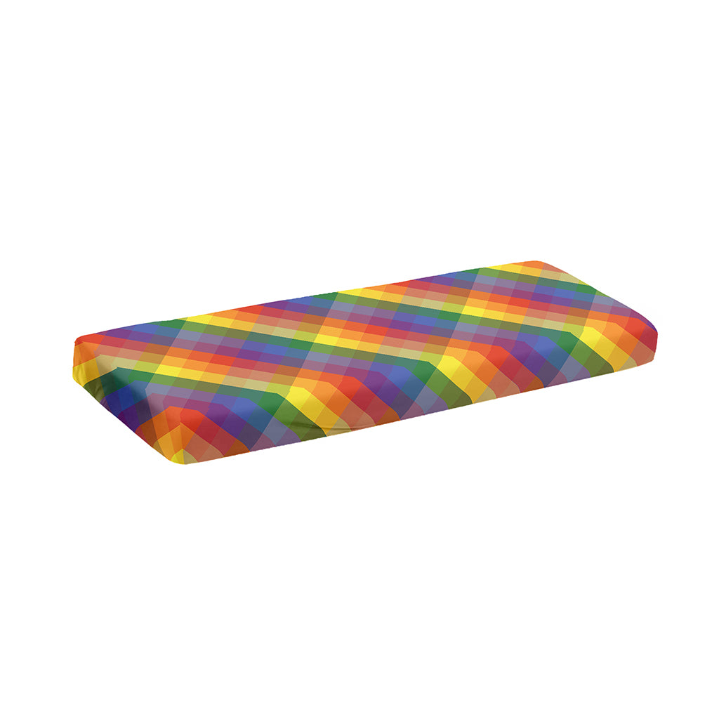 Rainbow LGBT Plaid Pattern Print Piano Keyboard Cover