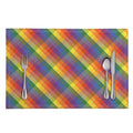 Rainbow LGBT Plaid Pattern Print Placemat