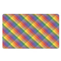 Rainbow LGBT Plaid Pattern Print Polyester Doormat