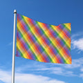 Rainbow LGBT Plaid Pattern Print Polyester Flag