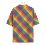 Rainbow LGBT Plaid Pattern Print Rayon Hawaiian Shirt