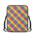 Rainbow LGBT Plaid Pattern Print Rectangular Crossbody Bag