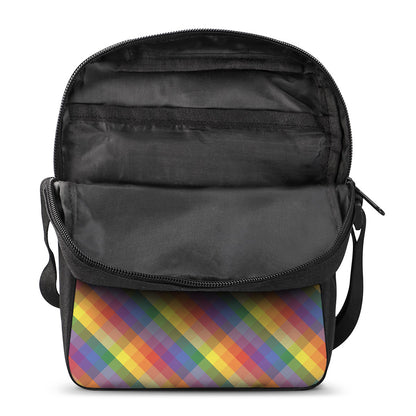 Rainbow LGBT Plaid Pattern Print Rectangular Crossbody Bag