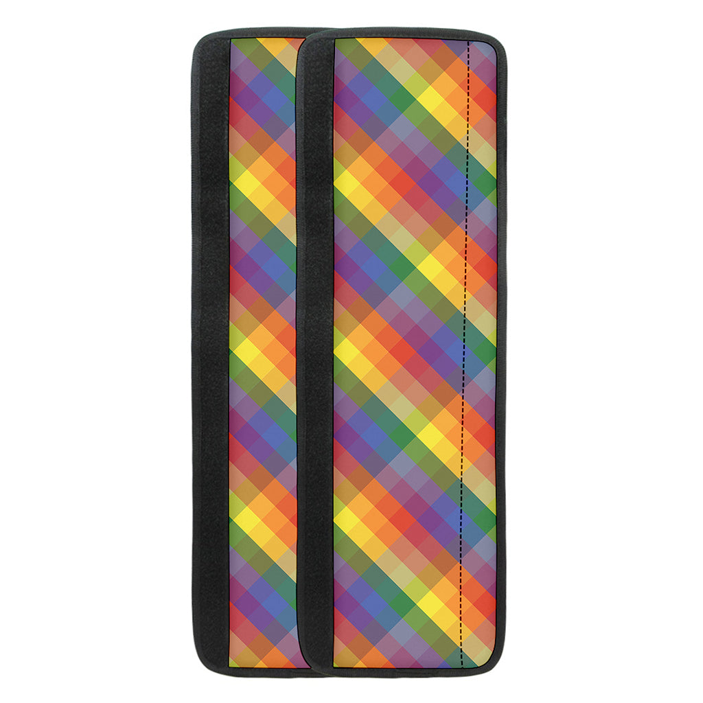 Rainbow LGBT Plaid Pattern Print Refrigerator Handle Covers