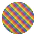 Rainbow LGBT Plaid Pattern Print Round Blanket