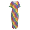 Rainbow LGBT Plaid Pattern Print Short Sleeve Long Nightdress