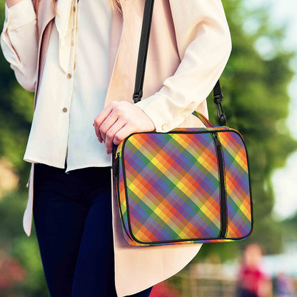 Rainbow LGBT Plaid Pattern Print Shoulder Strap Bible Bag