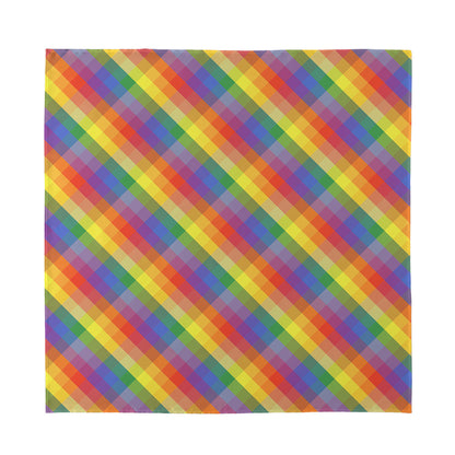 Rainbow LGBT Plaid Pattern Print Silk Bandana