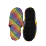 Rainbow LGBT Plaid Pattern Print Slippers
