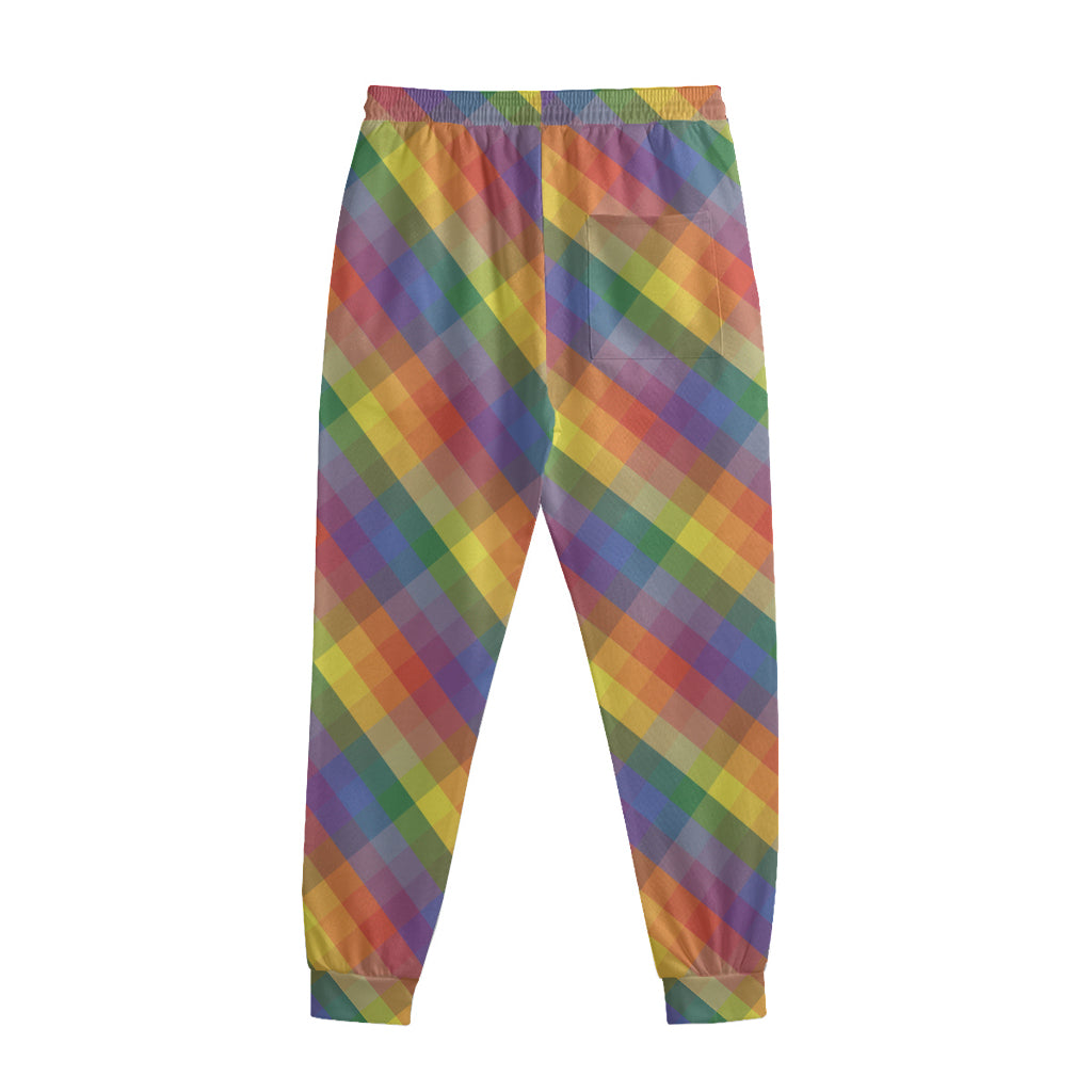 Rainbow LGBT Plaid Pattern Print Sweatpants