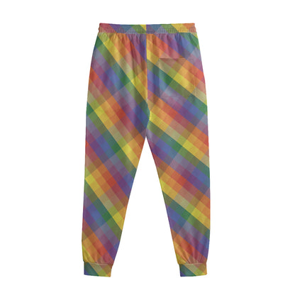 Rainbow LGBT Plaid Pattern Print Sweatpants