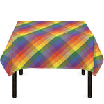 Rainbow LGBT Plaid Pattern Print Tablecloth