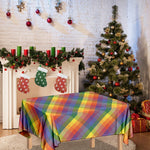 Rainbow LGBT Plaid Pattern Print Tablecloth