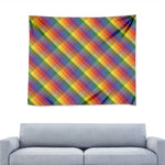 Rainbow LGBT Plaid Pattern Print Tapestry