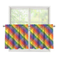 Rainbow LGBT Plaid Pattern Print Tier Curtains