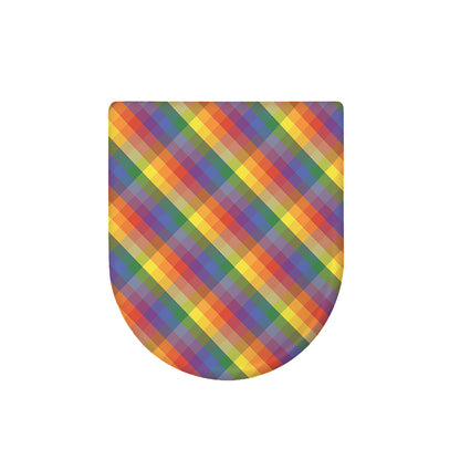 Rainbow LGBT Plaid Pattern Print Toilet Lid Cover