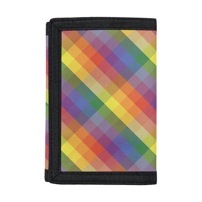 Rainbow LGBT Plaid Pattern Print Trifold Wallet