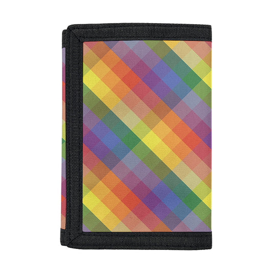 Rainbow LGBT Plaid Pattern Print Trifold Wallet