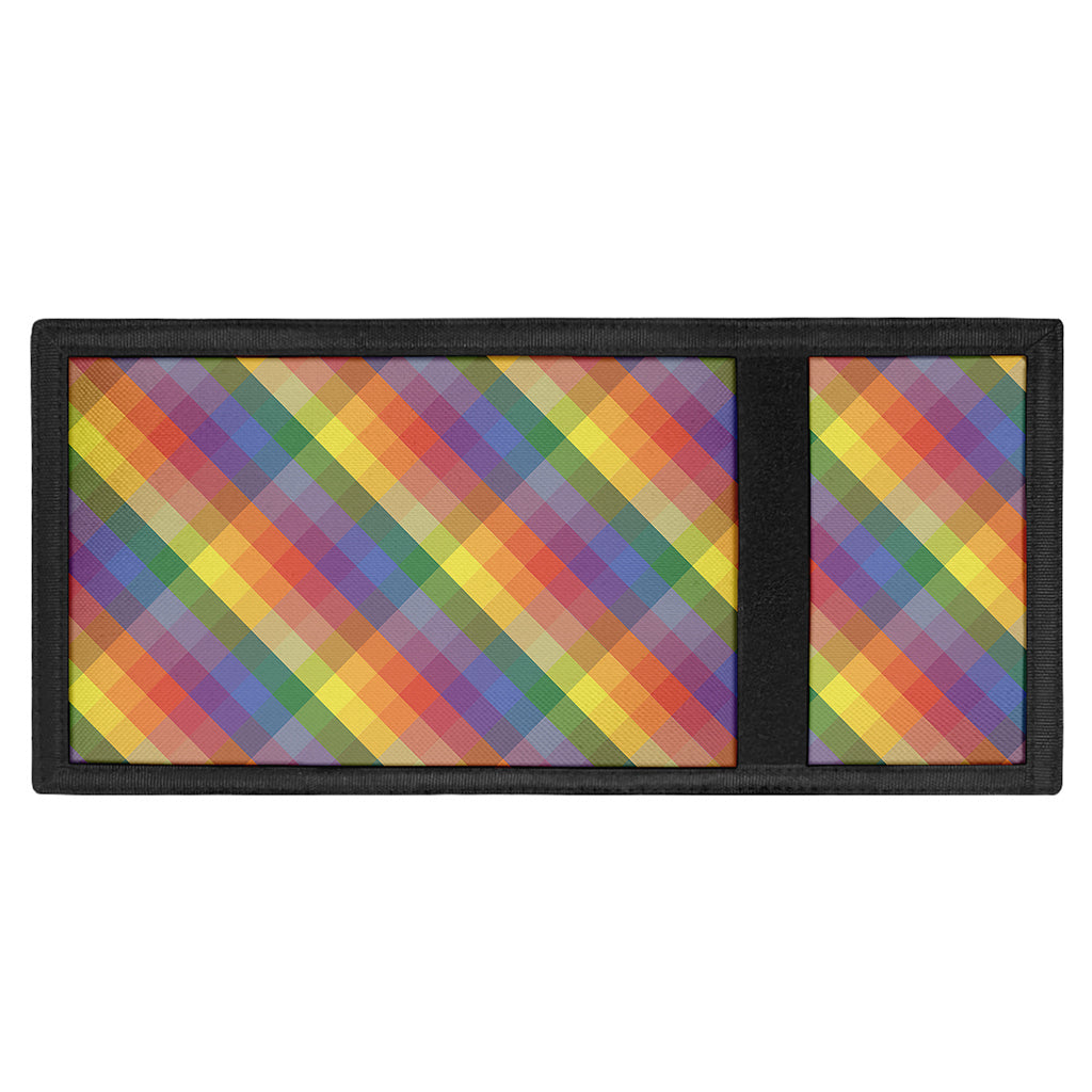 Rainbow LGBT Plaid Pattern Print Trifold Wallet