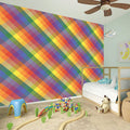 Rainbow LGBT Plaid Pattern Print Wall Sticker