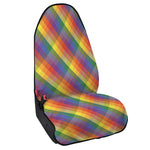 Rainbow LGBT Plaid Pattern Print Waterproof Car Seat Cover