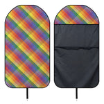 Rainbow LGBT Plaid Pattern Print Waterproof Car Seat Cover
